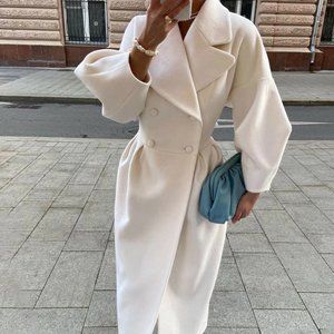White Paris Trench Coat Size M